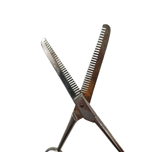 Hoffritz Hair Thinning Scissors ITALY Pro Barber SHEERS Salon DOUBLE Sided VNTG - Picture 3 of 7